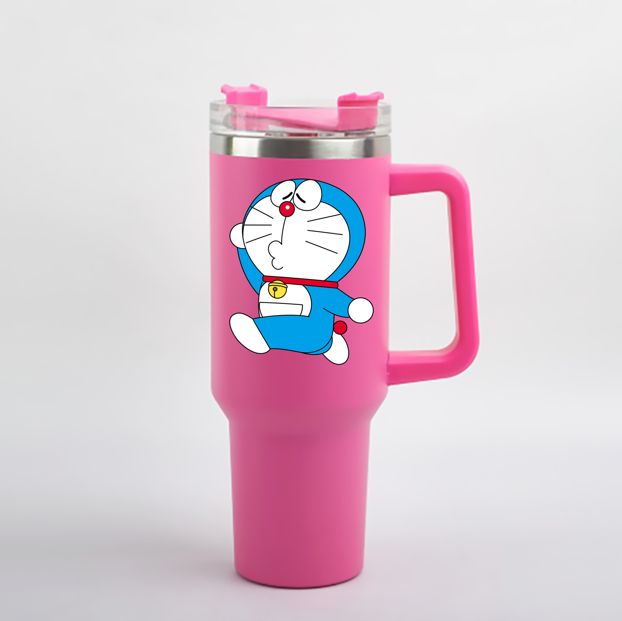 （画像用） ドラえもん Doraemon 1200mL車用タンブラー - クリスタルステッカー（プラスチックストロー付き）